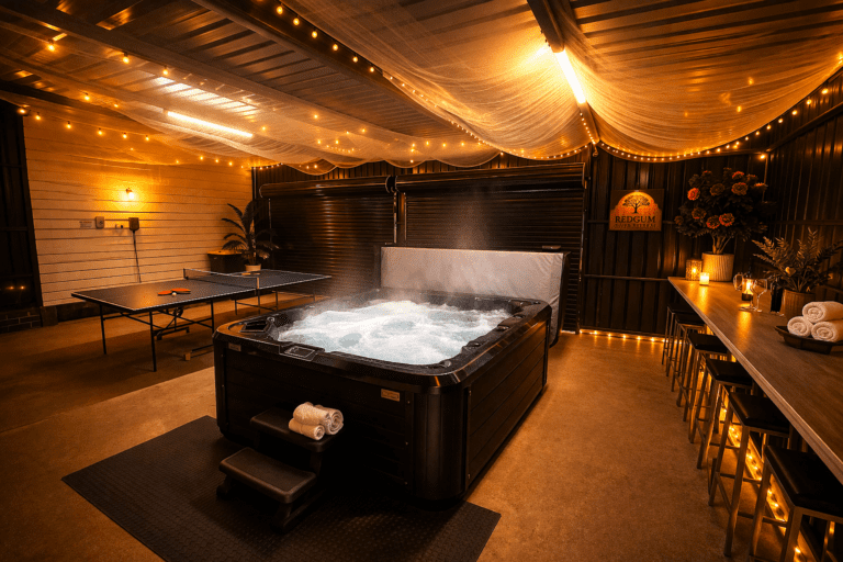 Luxury indoor spa retreat at Redgum River Retreat