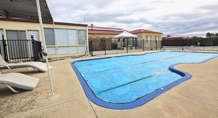 Heated inground pool at Alma retreat